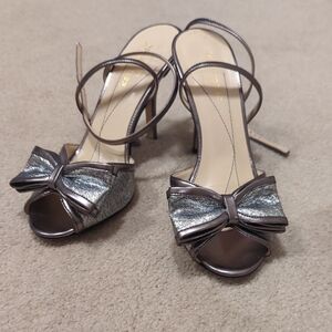 Kate Spade Metallic Silver Bow Heels